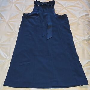Ann Taylor Blue Bow Detail Halter Dress